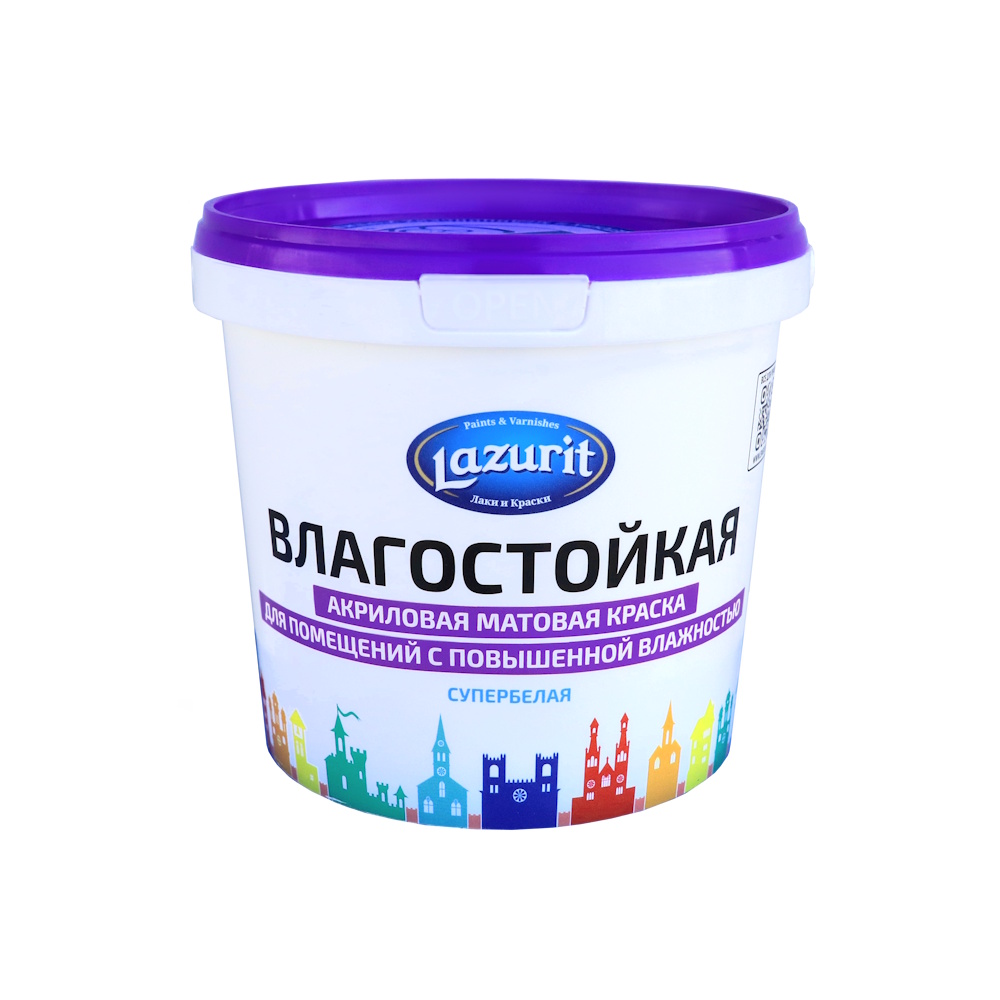 Краска Влагостойкая матовая для помещений с повышенной влажностью «LAZURIT» Краска Влагостойкая матовая для помещений с повышенной влажностью «LAZURIT»