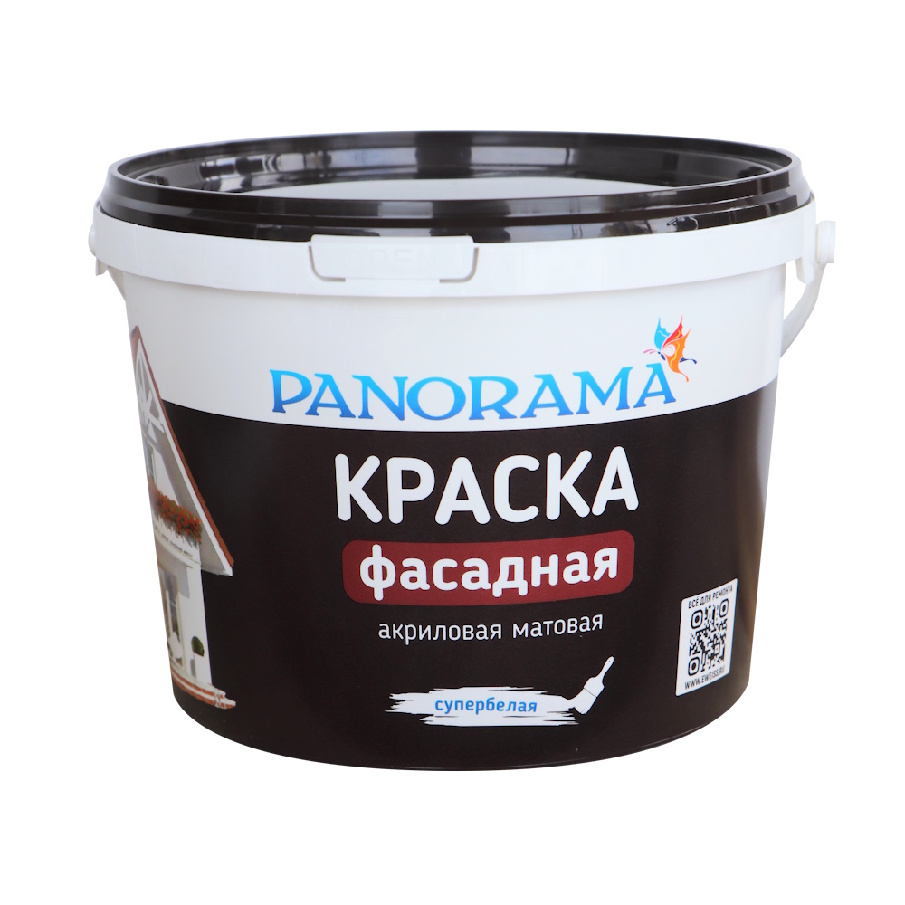 Краска Фасадная акриловая матовая Супербелая «Panorama» Краска Фасадная акриловая матовая Супербелая «Panorama»