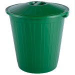 Бак мусорный зеленый с крышкой