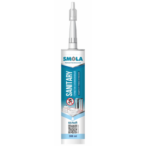 Герметик силиконовый санитарный SMOLA SANITARY 300мл.